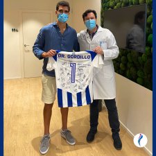 VISITA DE BERNARDO CRUZ TORRES, FUTBOLISTA DEL REAL CLUB RECREATIVO DE HUELVA